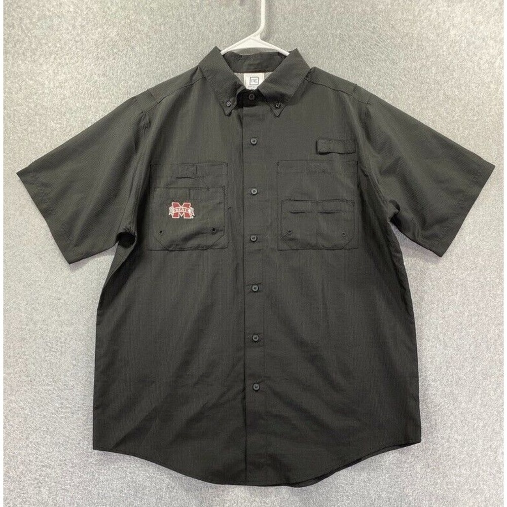 Mississippi State University Bulldogs Fishing Shirt Polo Size Medium Pro Edge‎